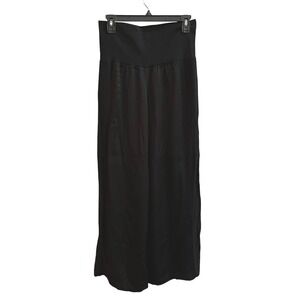 ATM‎ Black High Waist Wide Leg Palazzo Pants PULL ON Flowy Viscose MEDIUM